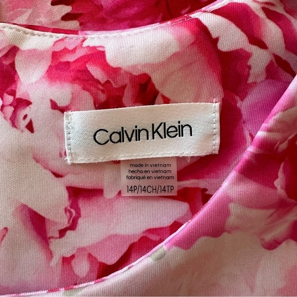 Calvin Klein Floral Peonies Sheath Sleeveless Midi Dress - Picture 9 of 11